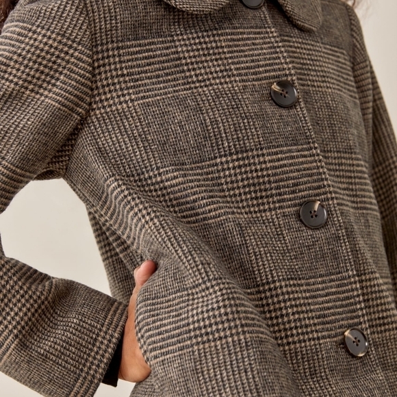 Reformation Dillon Jacket in Brown Plaid size XS - Picture 4 of 10